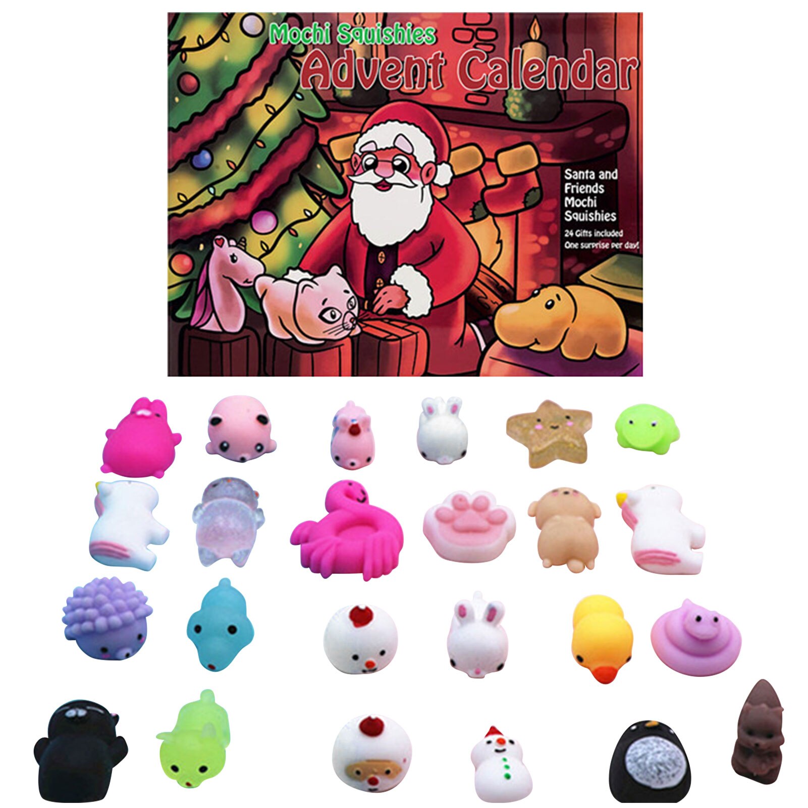 Kerst Komst Kalenders Kerst Countdown Speelgoed Met 24Pcs Verschillende Schattige Dieren Speelgoed Voor Kinderen