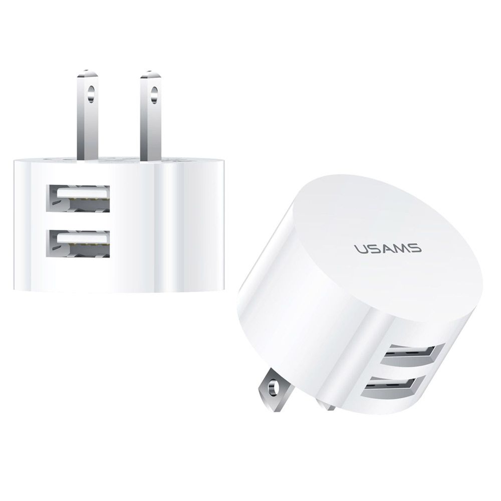 Ronde snellader voor mobiele telefoons, wandlader, dubbele usb-oplader, reislader.: De