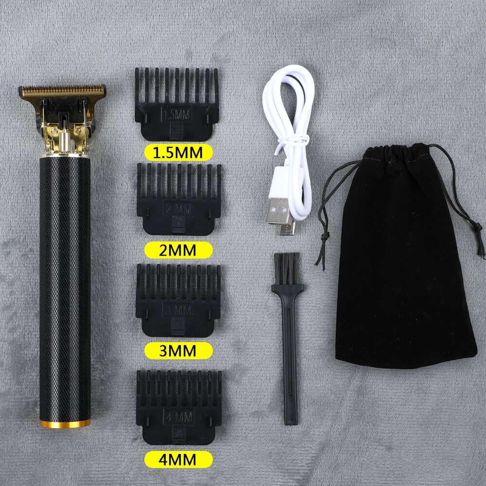 Akku-haarschneidemaschine Professionelle Trimmer für männer Rasierer Bart 0mm Haar Schneiden Maschine USB Barbier Einkaufen: Schwarz Nein Kasten