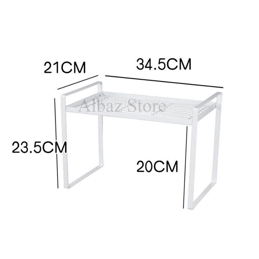 Kitchen Organizer Cabinet Layered Shelves Desktop Storage Cabinets Kitchen Gadget Supplies Storage Rack Spice Jar Cabinet Shelf: White high small