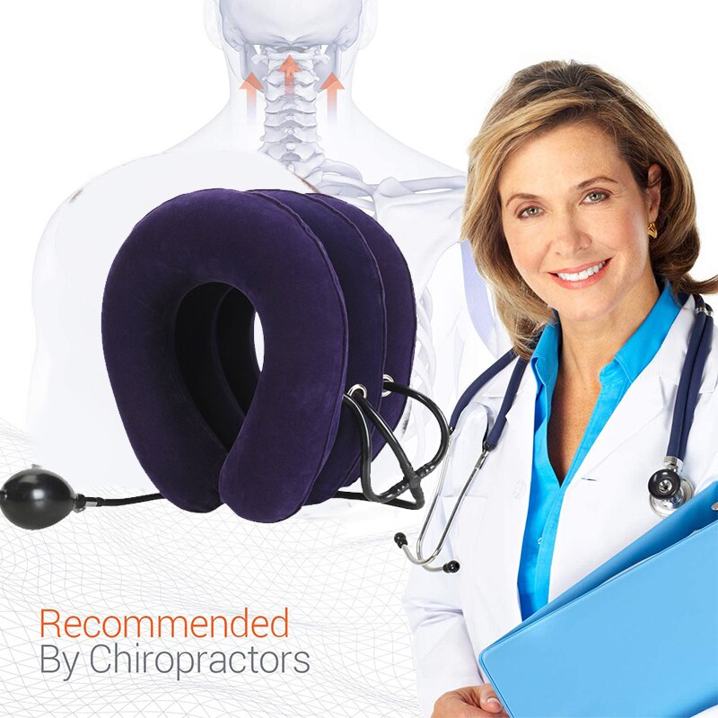Collier Cervical gonflable à l&#39;air, Support de Traction du cou, oreiller de Massage, soulagement de la douleur, relaxation, soins de santé, civière de tête à traction cervicale la maison