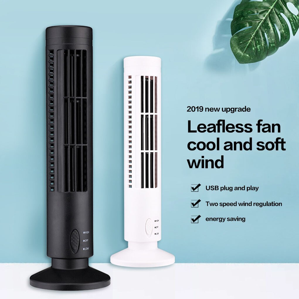 Electric Tower Fan Home Office Desktop Portable USB Powered Vertical Mini Air Cooling Fan