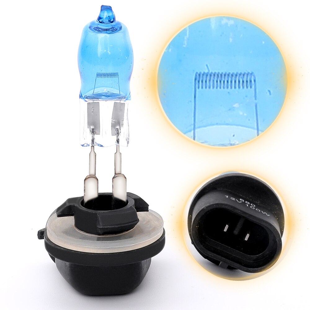 Bombilla halógena para Faro de coche, luces blancas de cuarzo de filamento de tungsteno superbrillante de , 881, 12V, 100W, 6000K, 2400LM, 2 uds.
