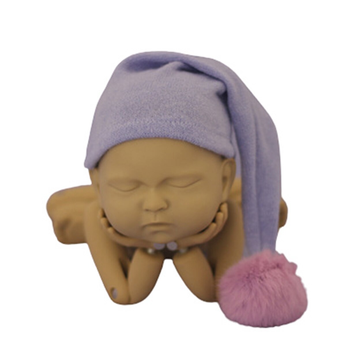 Unisex baby gebreide muts met lange staart schattige handgeweven gebreide muts fotografie rekwisieten voor jongens meisjes