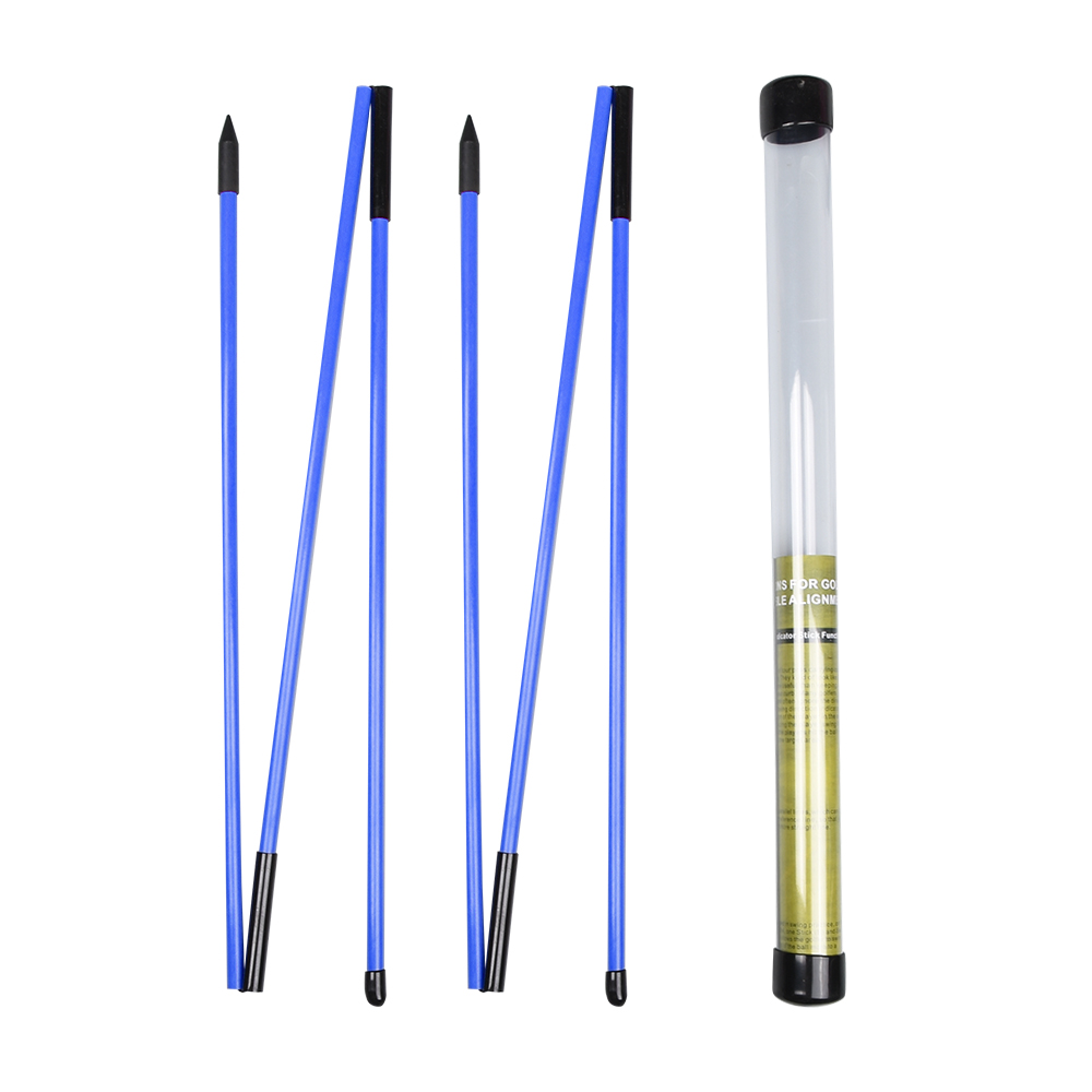 6 farben Golf Ausrichtung Sticks Zusammenklappbare Golf Praxis Stangen Putter Grün Trainer Werkzeuge Golf Swing Training Tool: Blau