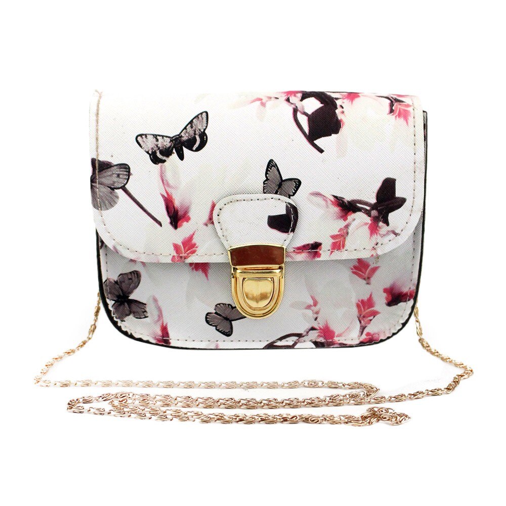 & 40 frauen Schmetterling Tasche Blume Druck Handtasche Schulter Tasche Tote Umhängetasche Bolsos Mujer De Marca Famosa Sac haupt Femme: White