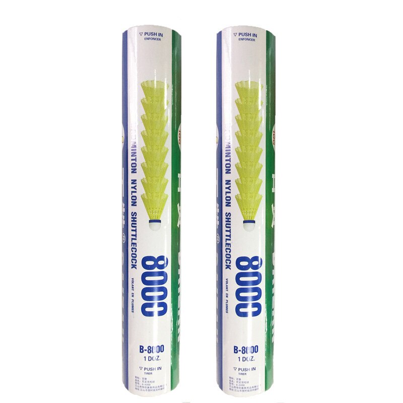 12 st/set nylon shuttlecock bord fiber bollhuvud fullt runt ull stil plast badminton för utomhusträning användning hållbart