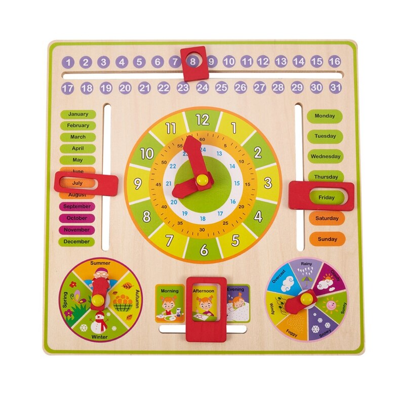 Dziecko drewniane zabawki dzieci nauka rozwojowa wielofunkcyjna klapa liczydło zegar drewniany dzieci ligence zabawka edukacyjna prezent: Default Title