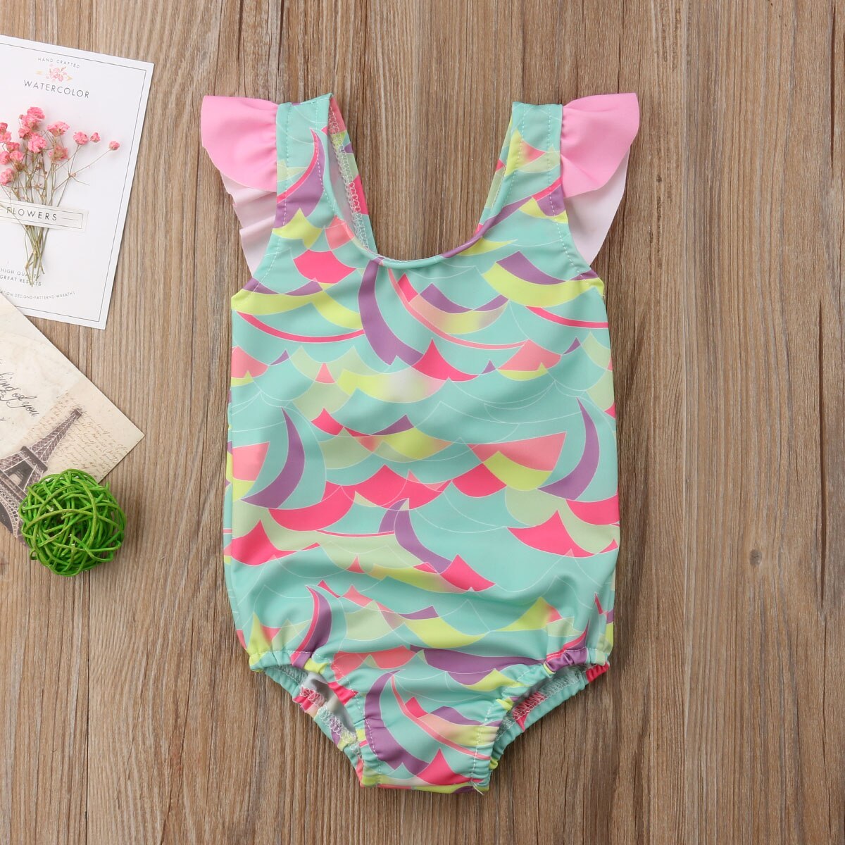 Brand Toddler Infant Kid Baby Child Girl Bathing Swimwear Wave One Piece Suit Bowkont Short Style Swimsuit Monokini