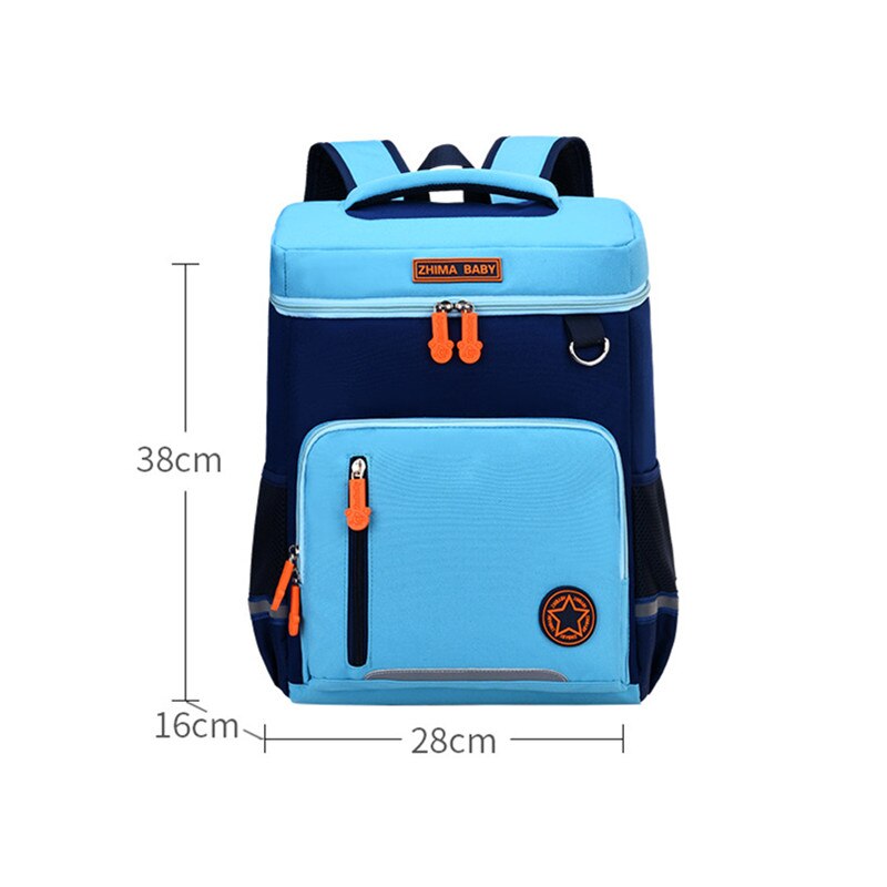 Wasserdichte freundlicher Schule Taschen für Jungen Mädchen Orthopädische Schule Rucksack freundlicher Buch Tasche Primay Schule Rucksäcke Bolsa Infantil: Blau klein