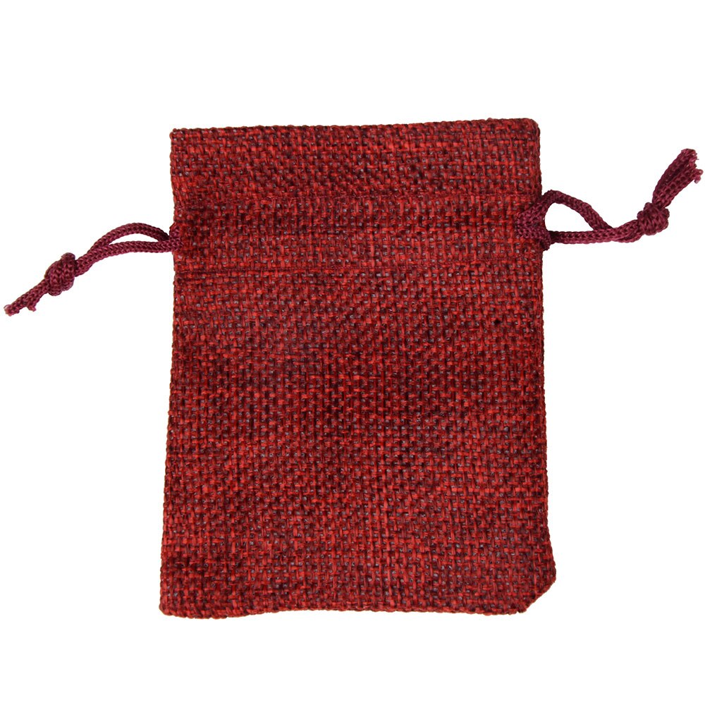 Sac en lin et lin 7x9 cm, 25 pièces, pochette à cordon emballage de bijoux, pochette de mariage: red