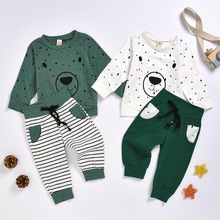 Newborn Clothes Kids Clothes Baby Boy Clothes roupa infantil Cartoon Bear Sweatshirt Tops+ Pants Outfits Set Free Ship