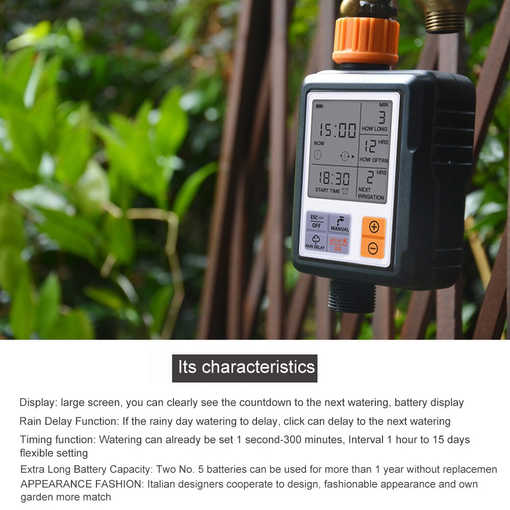 Smart Water Timer Electronic Automatic Watering Pump LCD Display Digital Controller Cover Home Waterproof Garden Irrigation