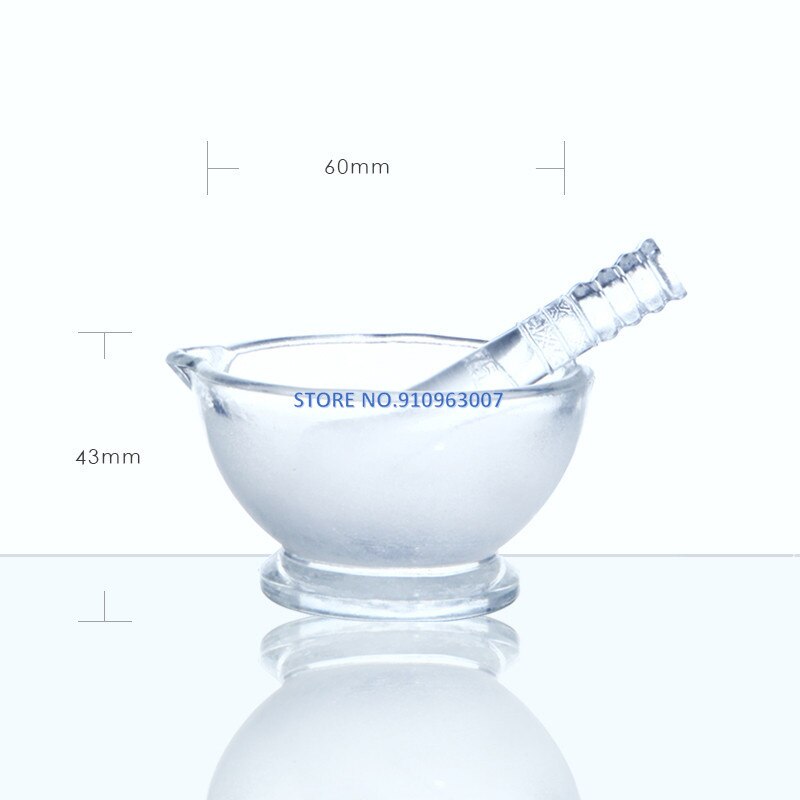 Mortier en verre avec pilon, 1 pièce, équipement de laboratoire chimique