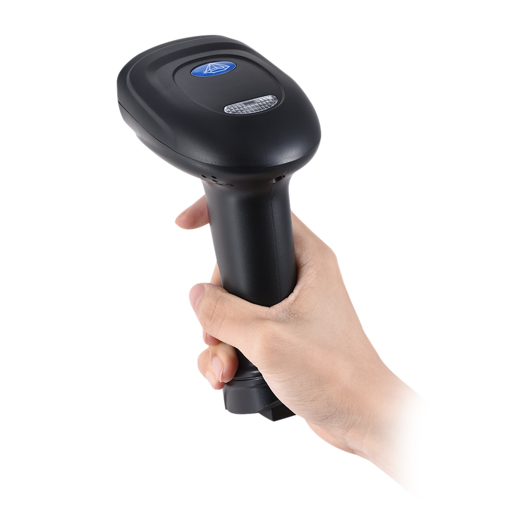 Handheld 2.4G Wireless 1D/2D/QR Barcode Scanner Bar Code Reader with USB Receiver 2100 Code Storage Capacity for POS