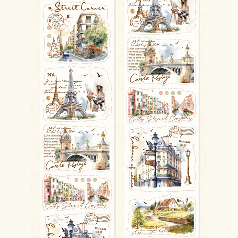 Mr Paper, nastro fustellato in PET serie Four Times Light, adesivi decorativi per manuali, adesivi per cancelleria: WHITE