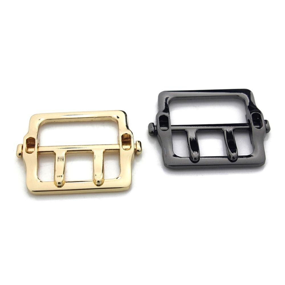 Boucle en métal rectangulaire à Double aiguille pour sac artisanal en cuir, sangle de ceinture, accessoires de bricolage, 1 pièce