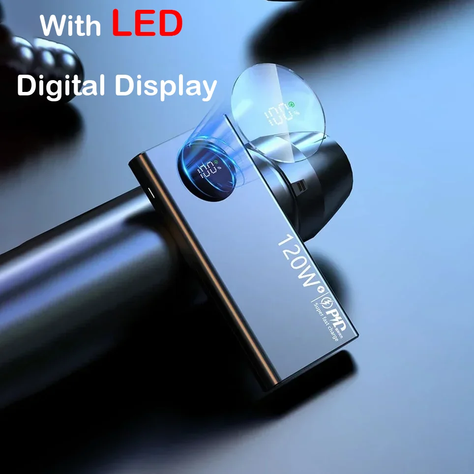 VIVO 120W Fast Charging 50000mAh CCC Certification High Capacity Power Bank Portable External Battery Charger For iPhone Xiaomi