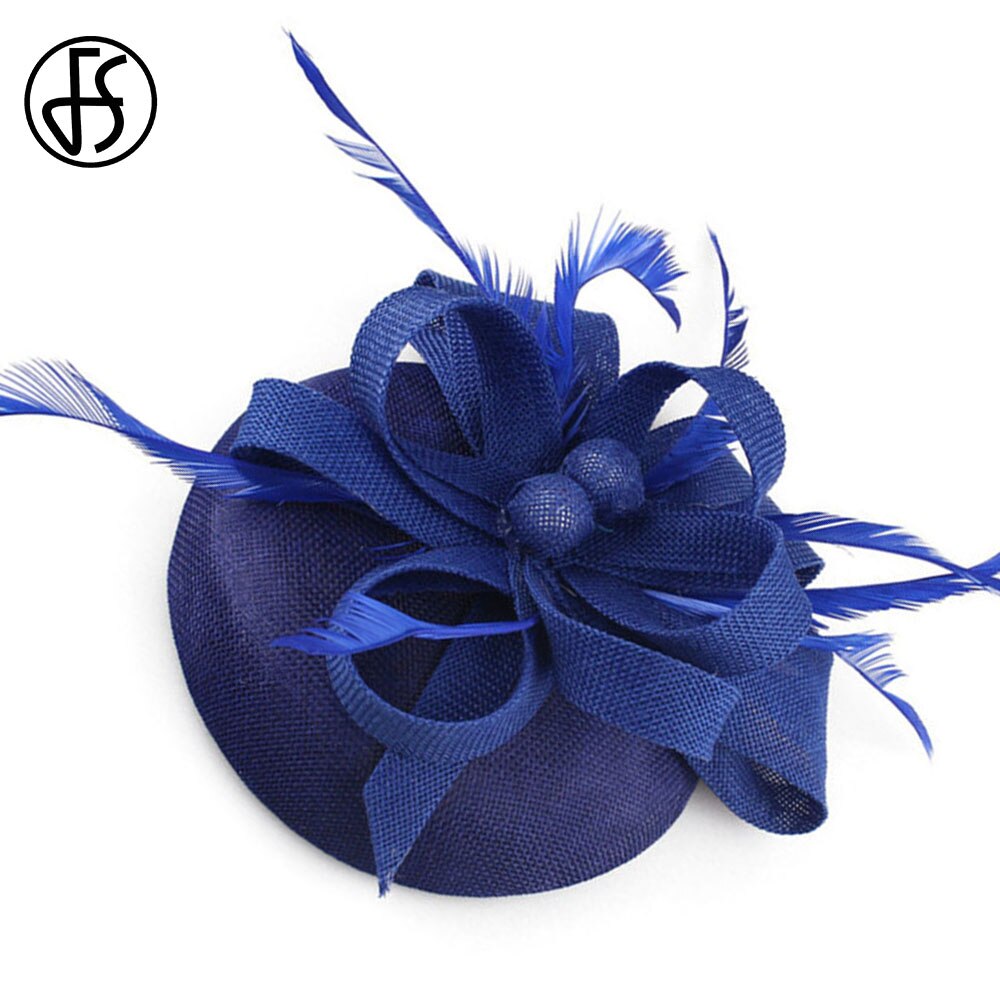 Fs Vrouwen Vintage Kerk Hoed Tovenaar Grote Derby Rose Rode Hoofdband Veer Mesh Party Hoeden Cocktail Grote Bruiloft Hoeden Fedora