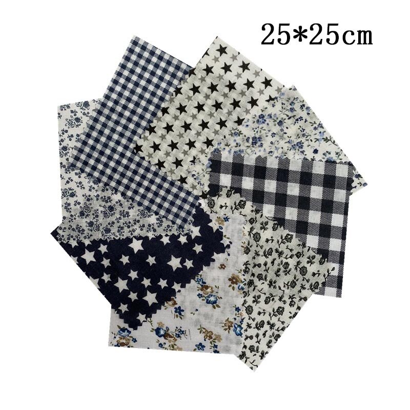 25*25Cm Katoen Stof Gedrukt Doek Naaien Quilten Stoffen Patchwork Handwerken Print Thuis Leveringen Diy Handgemaakte Accessoires: black star