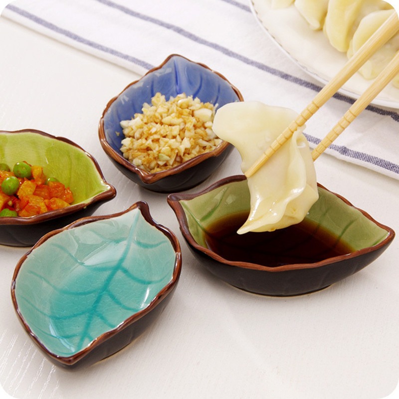 Bol de cuisine, outil de cuisine, plat , fissure de glace, feuille de glaçure, assaisonnement en céramique, Sauce soja, vinaigre, petites assiettes 10x7.5x3cm