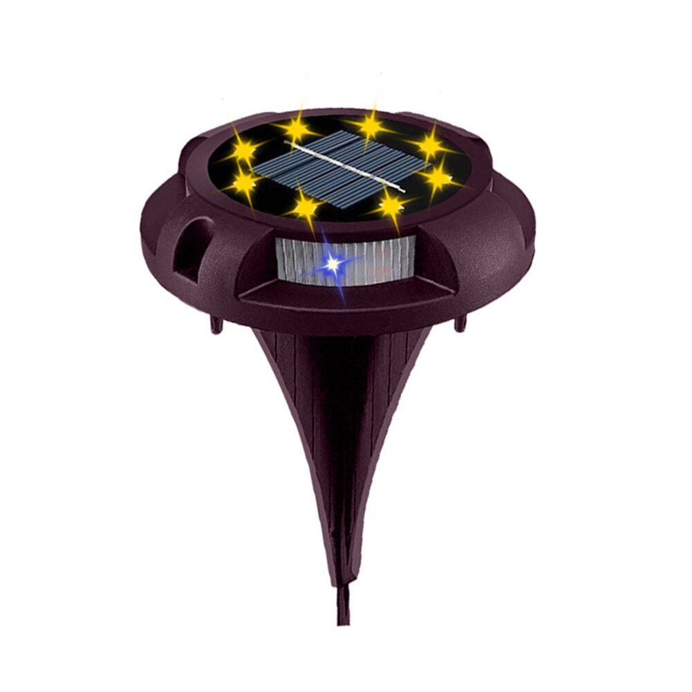 8pcs Ground Light Yard Landscape Decorative Corridor Lawn Bright 8 LED Outdoor Garden Driveway Solar Power Sidewalk Waterproof: Brown / 1