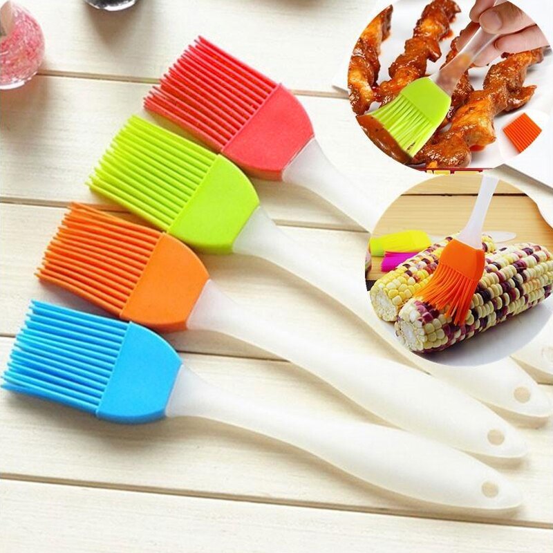 Silicone Brush Kitchen Baking Tool Barbecue Oil Brush Cake Grease Silicone Brush Removable Silicone Soft Brush