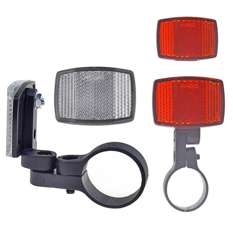 Vakmanschap Fiets Reflectoren Voor & Achter Set Mountainbike Nacht Waarschuwing Plastic Plaat Fiets Accessoire Eenvoudige Installatie