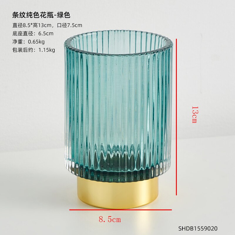 Glass Vase Office Art Flower Arrangement Vase Home Guest Coffee Table Desktop Decoration Home Decoration Glass Transparent Vase: B