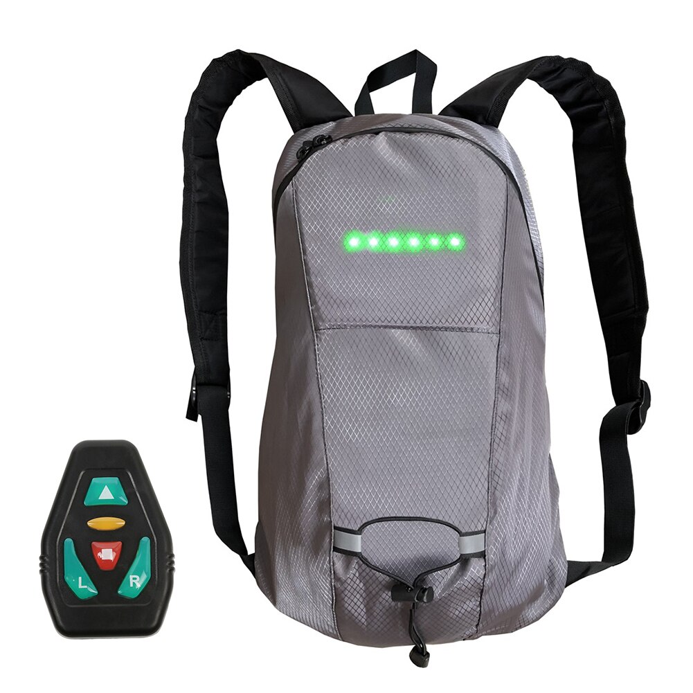 Sac à dos sans fil 15l, commande à distance, clignotant, sac à dos, voyant d'avertissement de nuit, sac de conduite