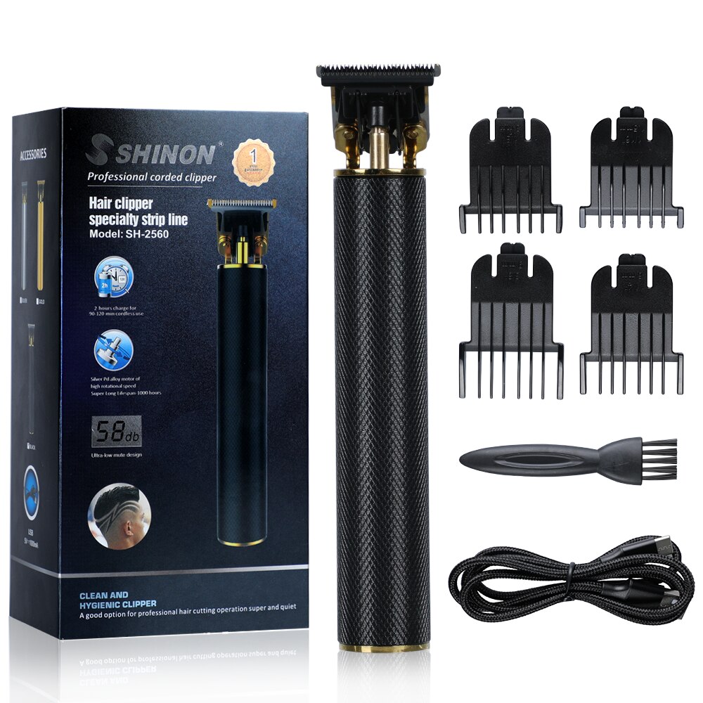 0mm T-Type Ceramic Blade Men Electric Hair Clipper Hair Trimmer USB Rechargeable Hair Cutter Machine Edge Outliner