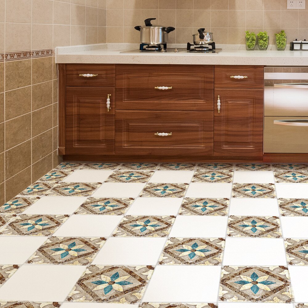Funlife retro marokkansk stil peel stick gulvfliser klistermærke vandtæt til badeværelse køkken, skridsikker stue pvc gulvoverførsel