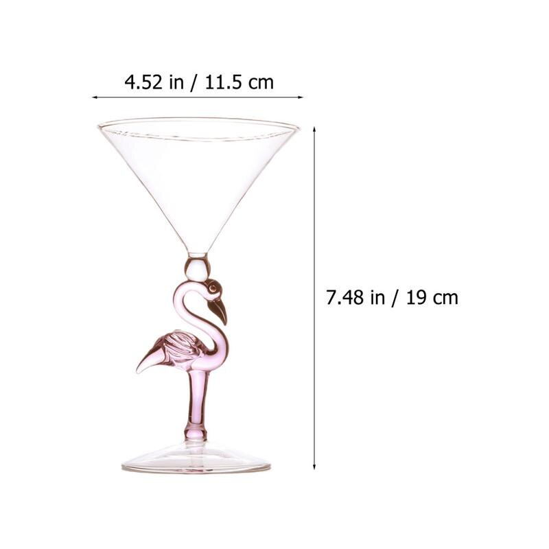 Verre à vin décoratif en forme de flamant rose, 1 pièce, pour la maison, Bar, Restaurant, verre à vin, gobelet en verre de Bordeaux (rose): 200ml