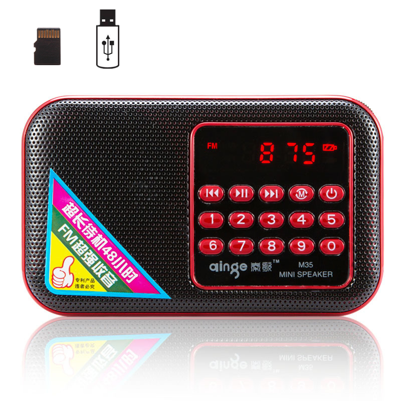 Pocket Radio FM Radio Mini Draagbare Oplaadbare Radio Ontvanger Speaker Ondersteuning USB TF Card Muziek MP3 Player voor Oude goede