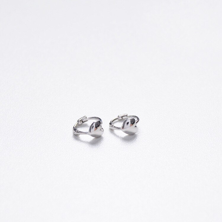 925 Sterling Zilveren Oorbel Eenvoudige Mini Hart Oor Ring Oor Bot Oor Gesp Zoete Leuke Trend Wilde Klassieke Meisje Zilver oor Sieraden: 1 pair silver 7mm