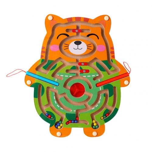 Cartoon Figure Magnetic Board Running Bead Puzzle Game Puzzle intellettuale Mntessori giocattoli educativi per bambini regalo per bambini: Tiger Maze