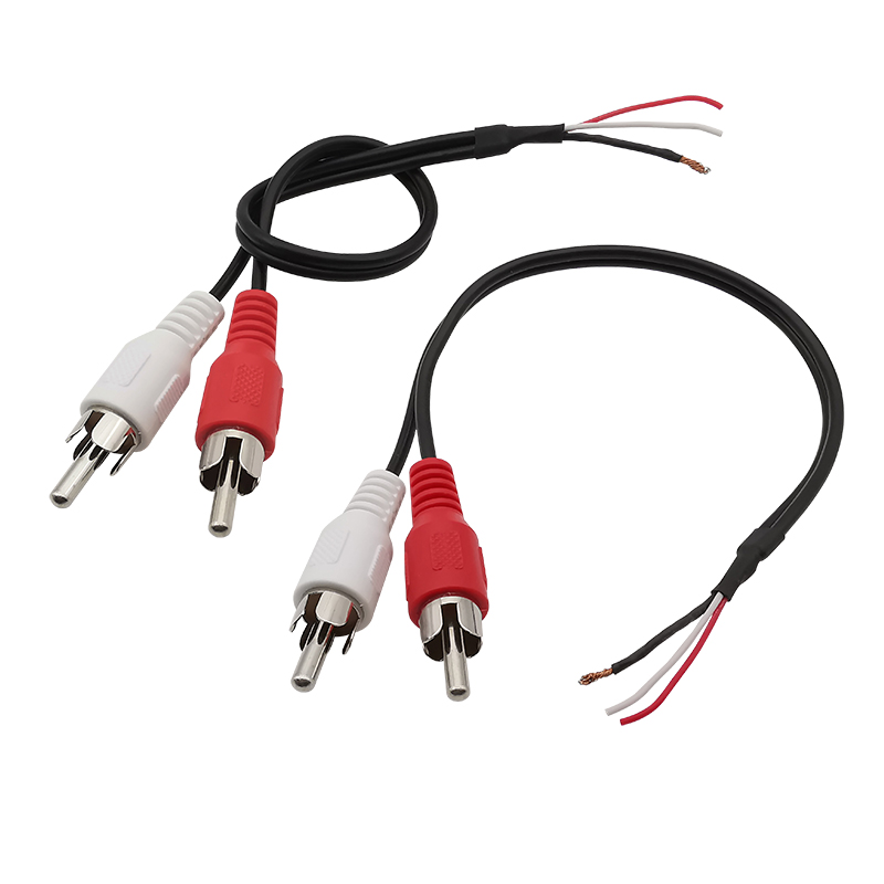 2Stck RCA Stecker/Buchse Audio- Kabel Verlängerung Draht Stecker Adapter RCA Audio- Video Kabel Zopf Schweißen DIY Stecker: MULTI