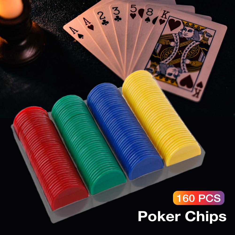 Fichas de póker de plástico, fichas de juego de clasificación, fichas de Casino, marcadores de Bingo para diversión, Club familiar, suministros de juego de carnaval, 160 Uds.