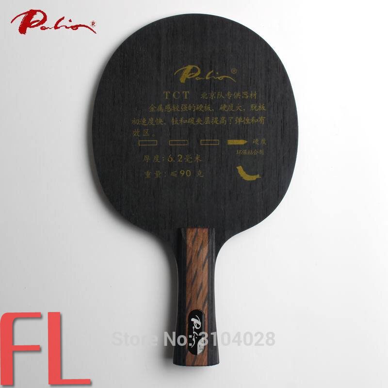 Palio official TCT table tennis blade titanium carbon blade special for beijing team fast attack hard blade high speed ping pong: FL   long  handle