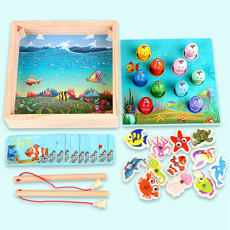 Kinderen Houten Speelgoed Magnetische Spelletjes Vissen Speelgoed Game Kids 3d Vis Baby Kids Educatief Speelgoed Outdoor Funny Jongens Meisje