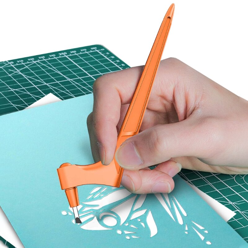 1 Set Craft Cutting Tools Stainless Steel Craft Knives with 360-degree Rotating Blade Art Cutter for Crafts Hobby Scrapbooking S