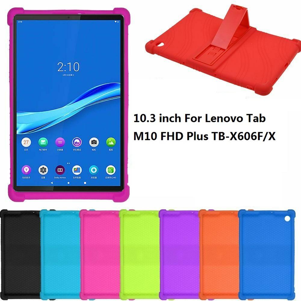 Silicon Case Voor Lenovo Tab M10 Fhd Plus Stand Cover M10Plus TB-X606 TB-X606F TB-X606X Houder Protector