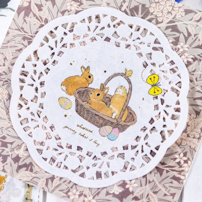 Schattige konijnen cartoon dieren sticker pvc cartoon stickers dagboek sticker plakboek decoratie briefpapier stickers