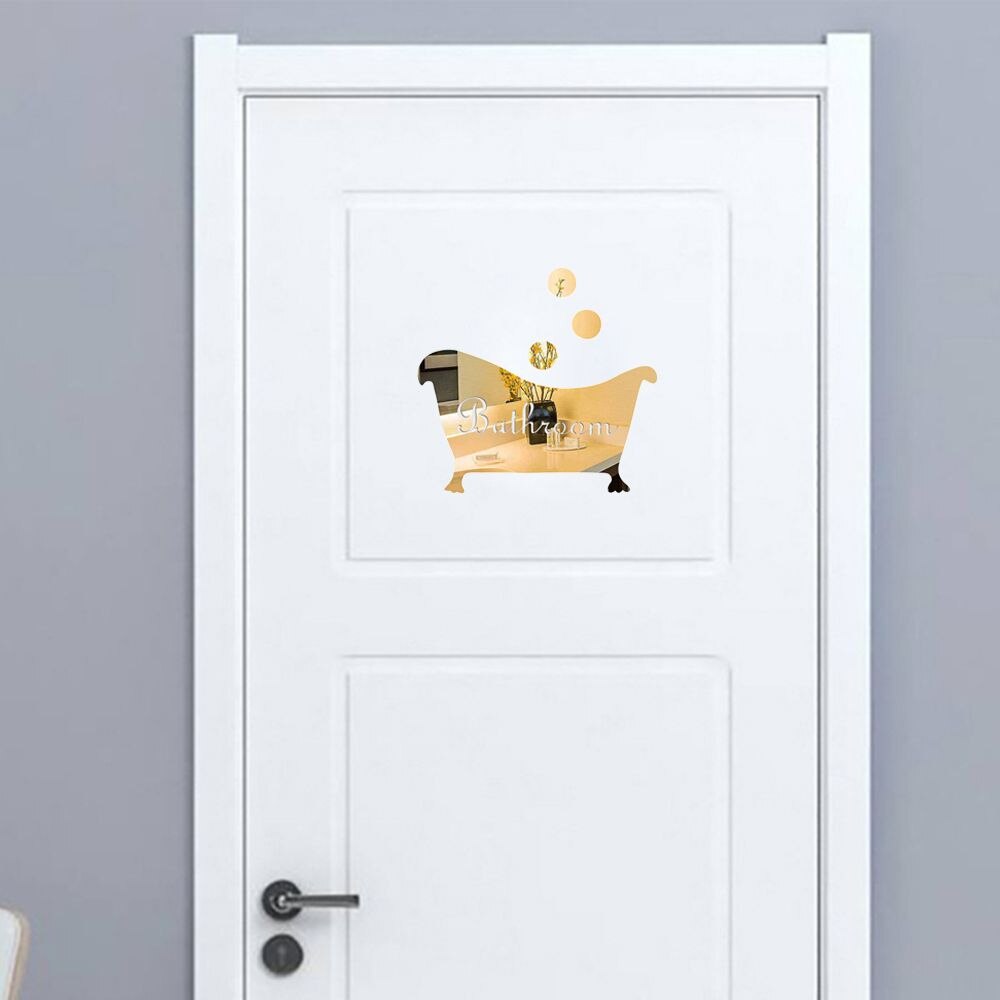 3D Muursticker Vrouw Man Spiegel Oppervlak Vinyl Decal Wc Entree Aanmelden Grappige Wc Decoratie Diy Verwijderbare Washroom Deur Poster