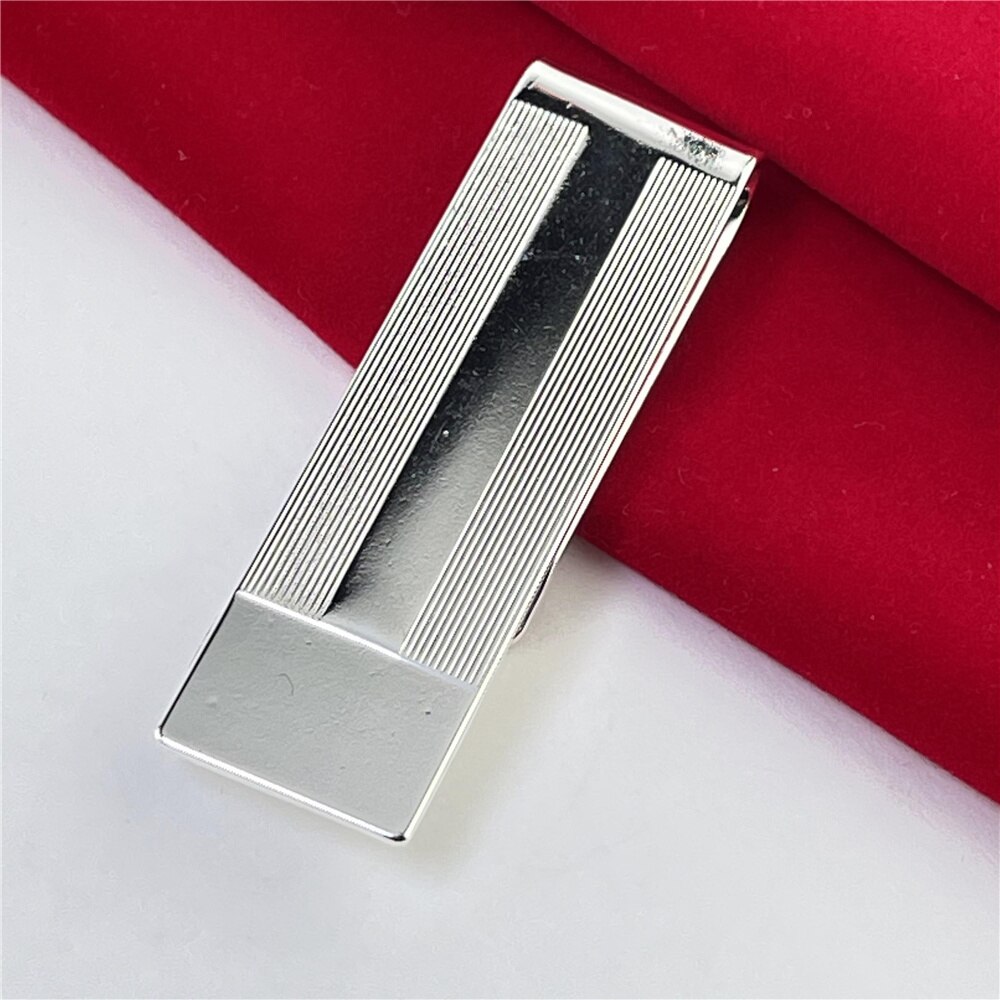 Portefeuille à rayures en argent 925, portefeuille de ligne, bijoux de ,
