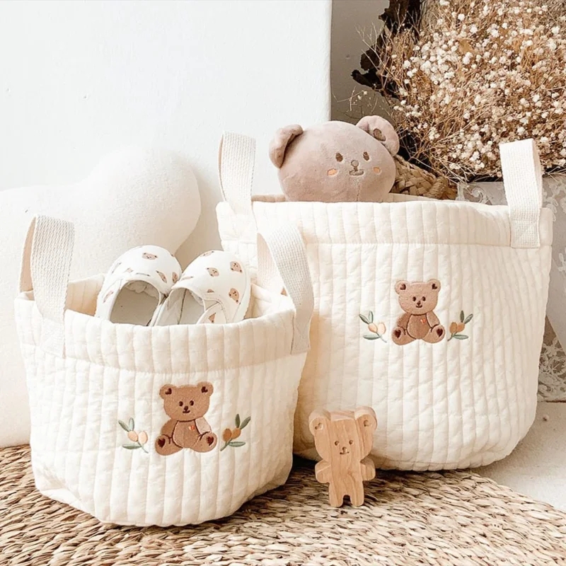 Babytaschen, niedlicher Bär, Stickerei, Wickeltasche, Caddie, Windelwagen, Aufbewahrung, Mutter, Umstandstasche für Neugeborene, Windeln, Spielzeug, Organizer
