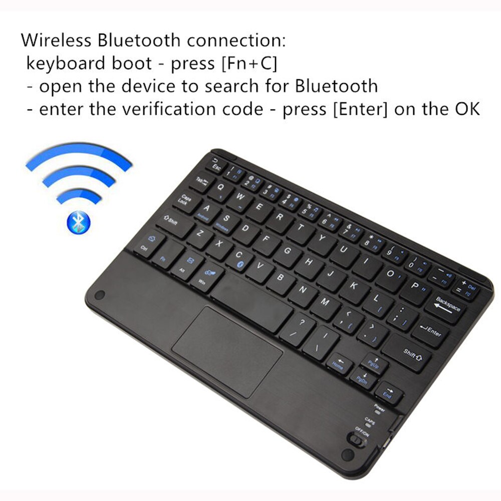 Touch Draadloze Bluetooth Toetsenbord Voor Android Tablet PC Laptop Universele Draagbare Mini Draadloze Bluetooth Toetsenbord Met Touchpad