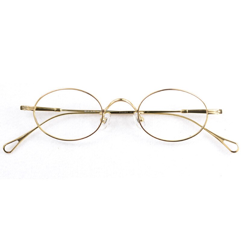 Ren titan glasögonbåge retro dam handgjord oval glasögonbåge ultralätt herrglasögon utan linser