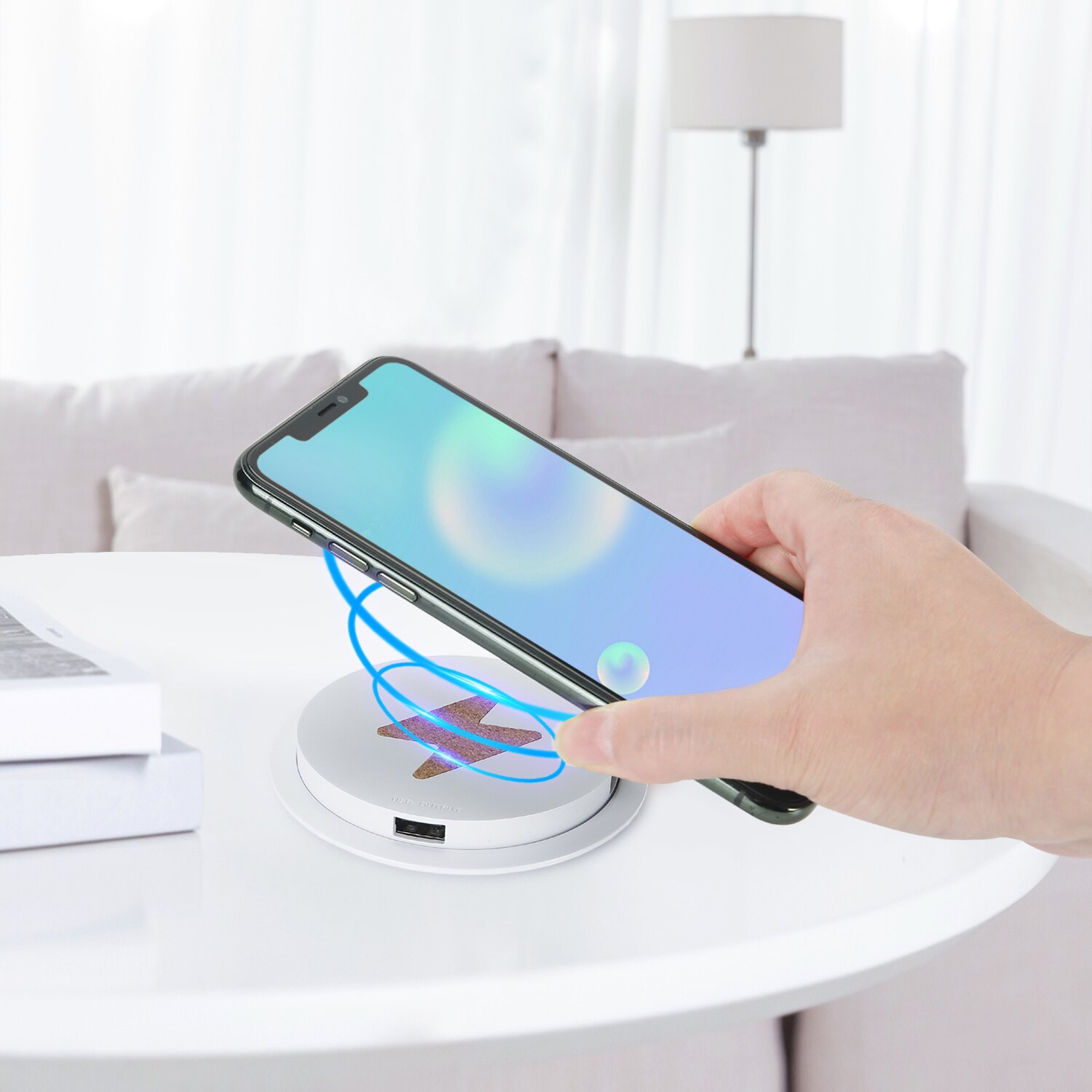 20W Fast Wireless Charger Invisible Desktop Furniture Table Hidden Adsorption Suspension Mount For IPhone Samsung QI