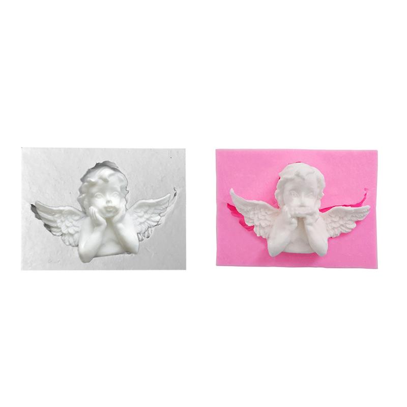 3d tegneserie engle form silikone fondant forsyninger håndlavet gips form gør-det-selv kage dekoration tilbehør værktøjer bageform